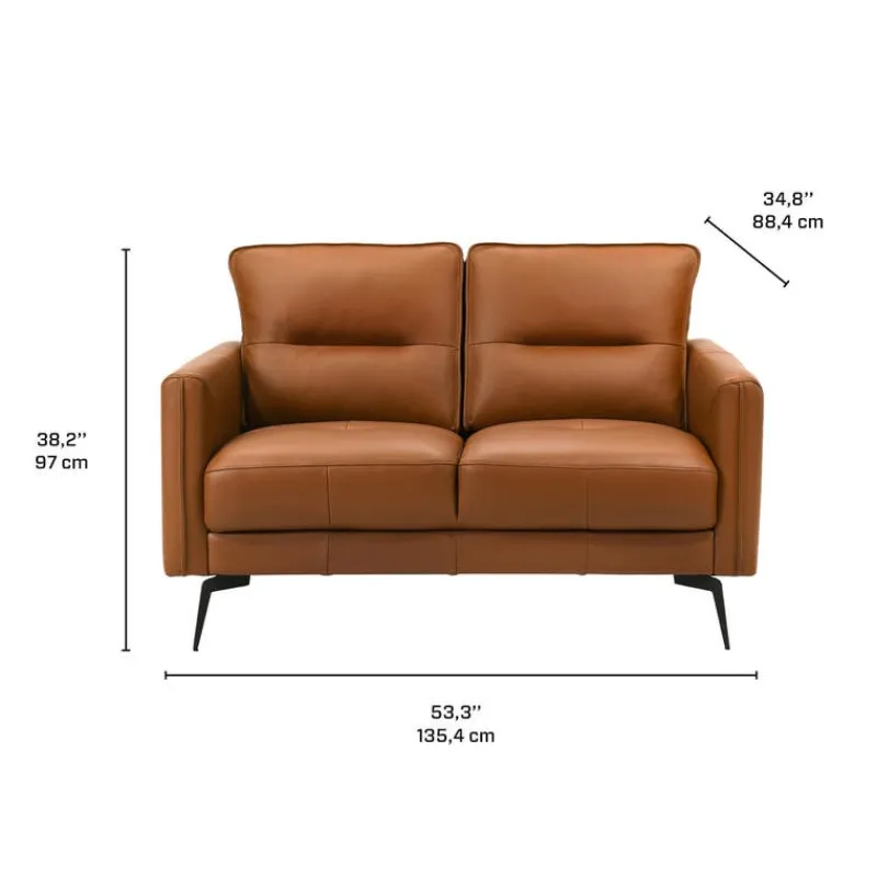 Genuine Full Leather Loveseat