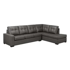 Sofa By Fancy Genuine Leather Loveseat Sectional - Right-Side Chaise