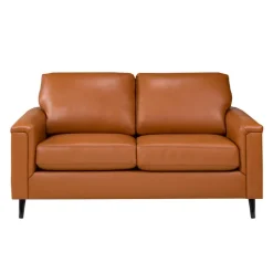 Sofa By Fancy Genuine Leather Loveseat - Cognac
