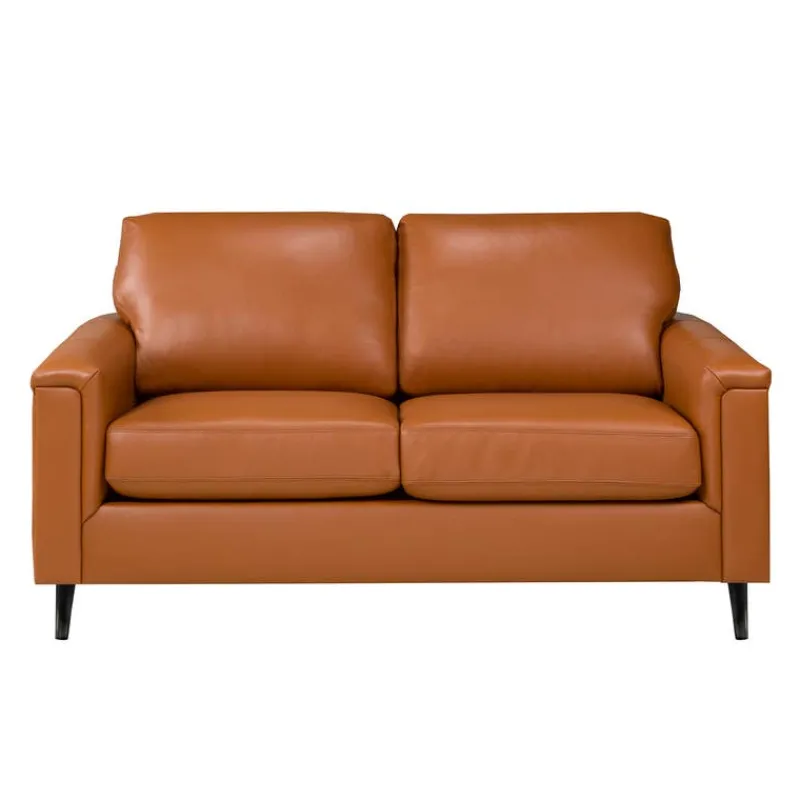 Sofa By Fancy Genuine Leather Loveseat - Cognac