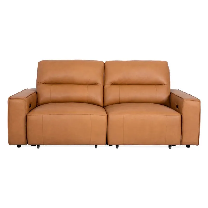 Genuine Leather Modular Loveseat with Power Sliding Seats - 2 pcs