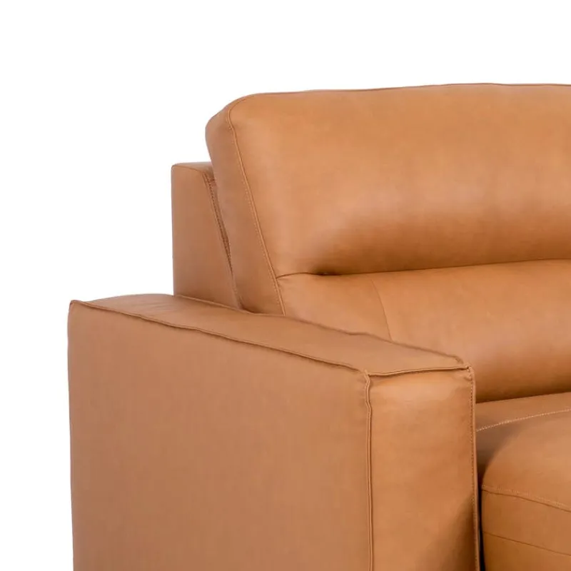Genuine Leather Modular Loveseat with Power Sliding Seats - 2 pcs