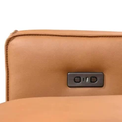 Genuine Leather Modular Loveseat with Power Sliding Seats - 2 pcs