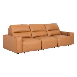 Genuine Leather Modular Sofa with Power Sliding Seats - 3 pcs
