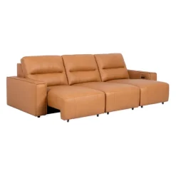 Genuine Leather Modular Sofa with Power Sliding Seats - 3 pcs