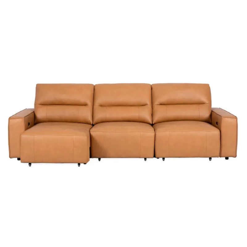 Genuine Leather Modular Sofa with Power Sliding Seats - 3 pcs