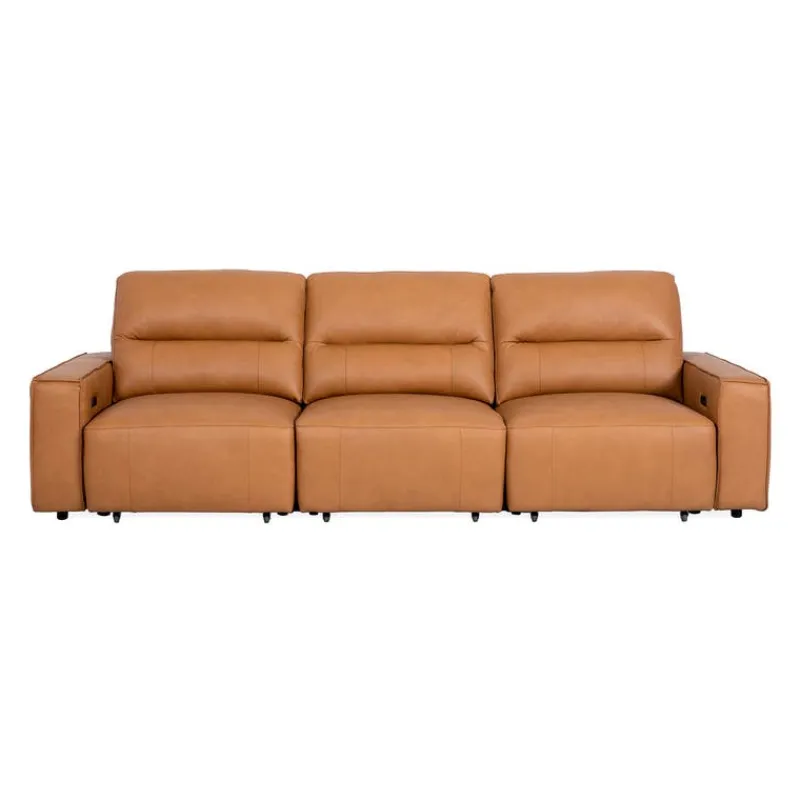 Genuine Leather Modular Sofa with Power Sliding Seats - 3 pcs
