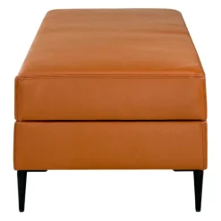 Sofa By Fancy Genuine Leather Ottoman with Storage - Cognac