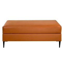 Sofa By Fancy Genuine Leather Ottoman with Storage - Cognac