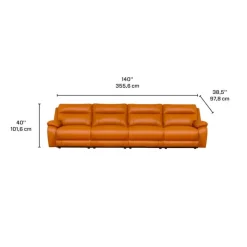 Genuine Leather Power Modular Reclining Sofa - 4 pcs