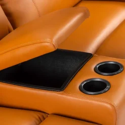 Genuine Leather Power Modular Reclining Sofa with 2 Consoles - 5 pcs