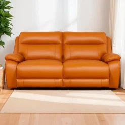 Genuine Leather Power Modular Reclining Loveseat - 2 pcs