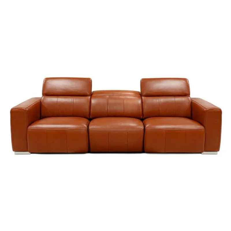 HTL Genuine Leather Power Modular Reclining Sofa with Adjustable Headrests – 3 pcs