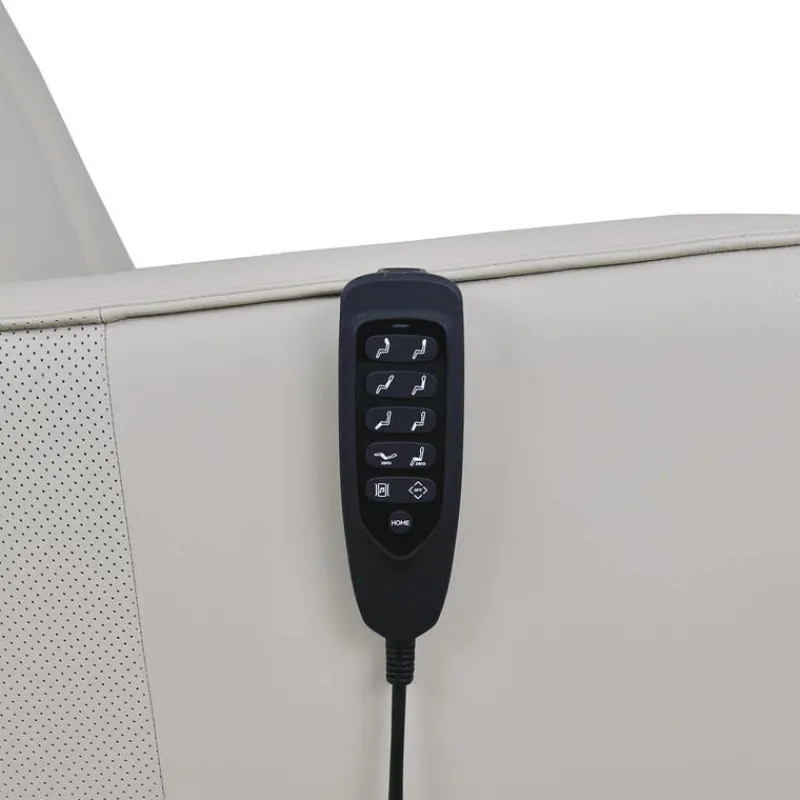 Genuine Leather Power Recliner and Swivel Chair with 4 Motors, Massage, Built-In Speakers, and LED Lighting