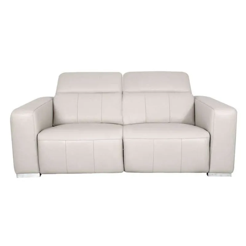 HTL Genuine Leather Power Reclining Modular Loveseat with Adjustable Headrests – 2 pcs