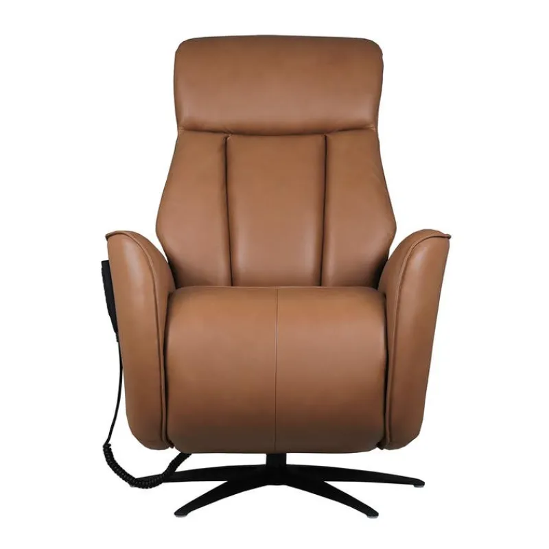 Genuine Leather Power Recliner and Swivel Chair with 4 Motors, Massage, Built-In Speakers, and LED Lighting