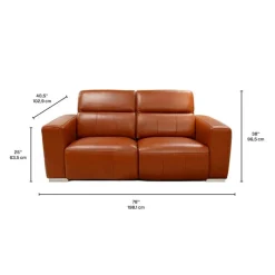 HTL Genuine Leather Power Reclining Modular Loveseat with Adjustable Headrests – 2 pcs