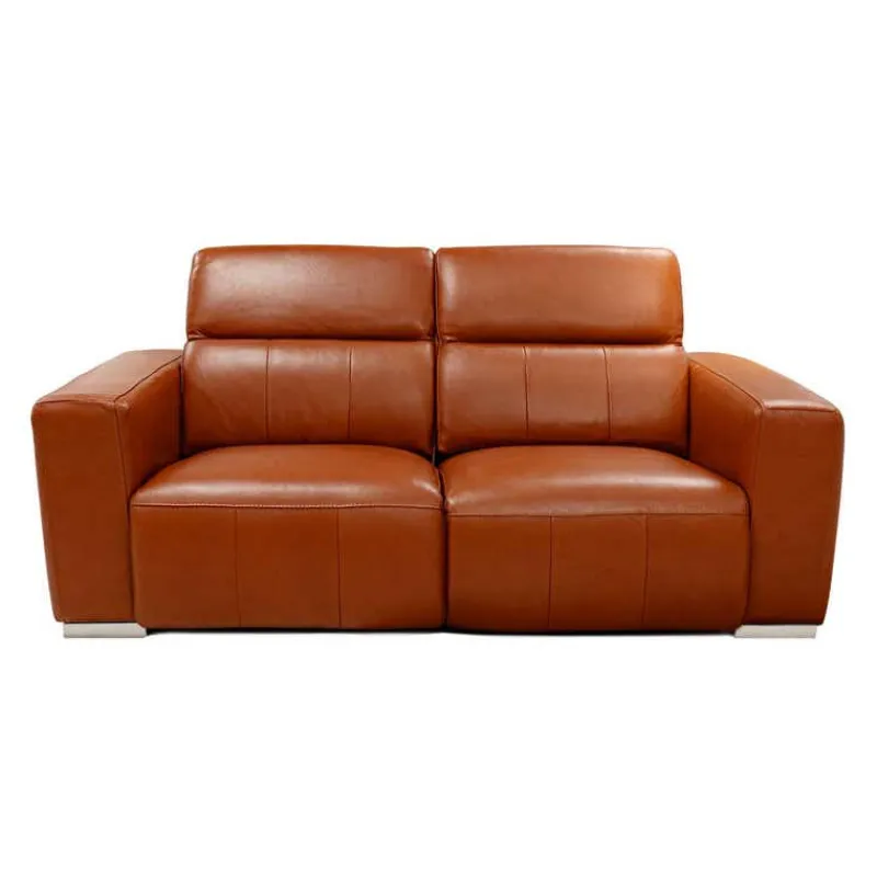 HTL Genuine Leather Power Reclining Modular Loveseat with Adjustable Headrests – 2 pcs