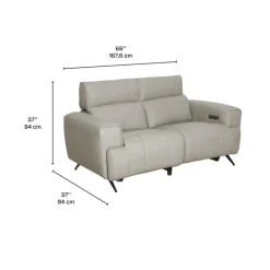 Genuine Leather Power Reclining Loveseat