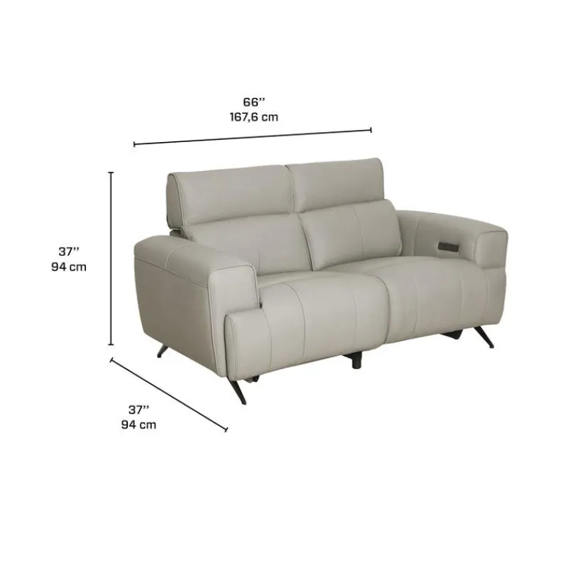 Genuine Leather Power Reclining Loveseat