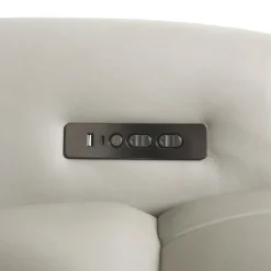 Genuine Leather Power Reclining Loveseat with Console
