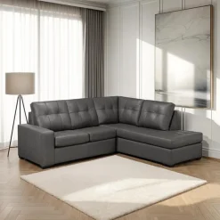 Sofa By Fancy Genuine Leather Sectional - Right-Side Chaise