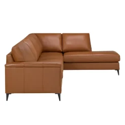 Sofa By Fancy Genuine Leather Sectional with Right-Side Chaise - Cognac