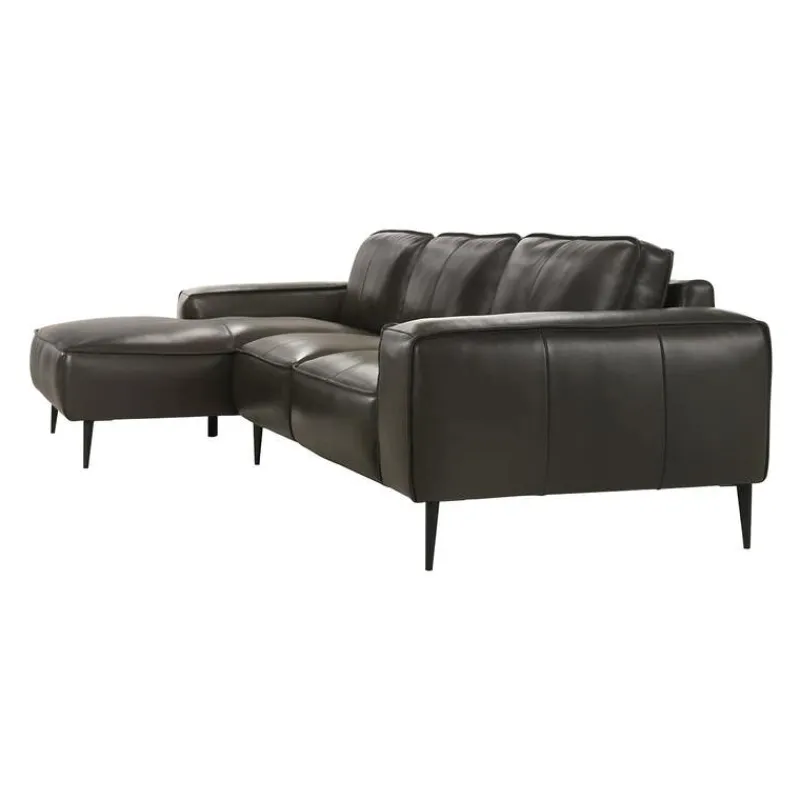 Genuine Leather Sectional with Left-Side Chaise