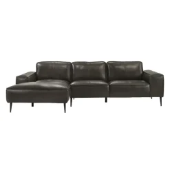 Genuine Leather Sectional with Left-Side Chaise