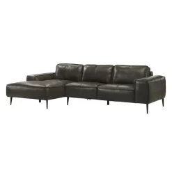 Genuine Leather Sectional with Left-Side Chaise