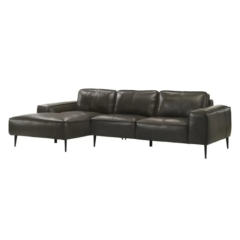 Genuine Leather Sectional with Left-Side Chaise