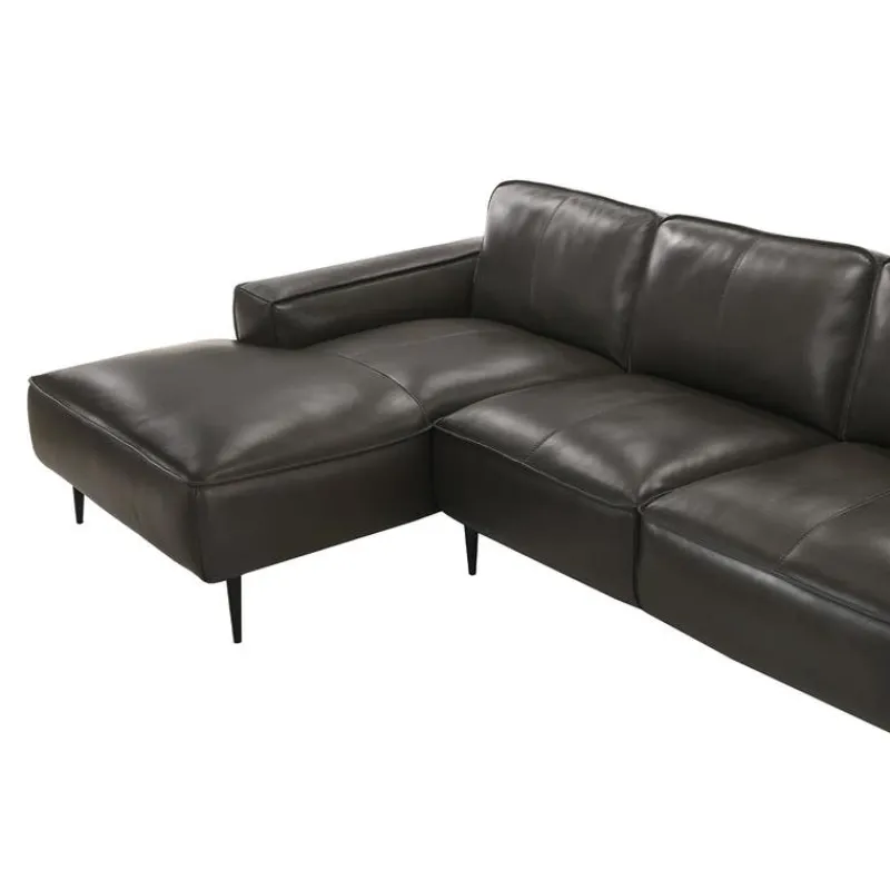 Genuine Leather Sectional with Left-Side Chaise