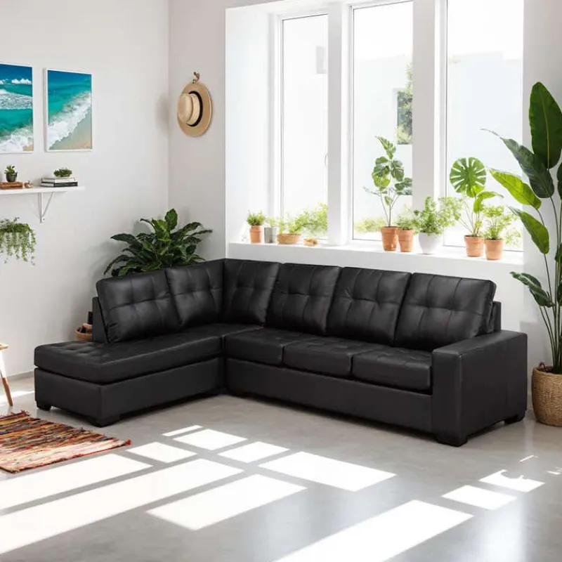 Sofa By Fancy Genuine Leather Sectional - Left-Side Chaise