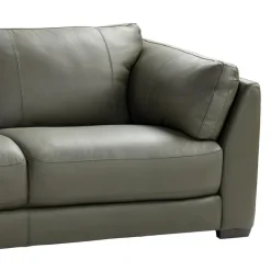 HTL Genuine Leather Sectional with Left-Side Extra Seat and Matching Ottoman