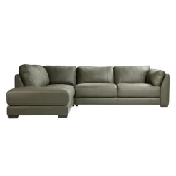 HTL Genuine Leather Sectional with Left-Side Extra Seat