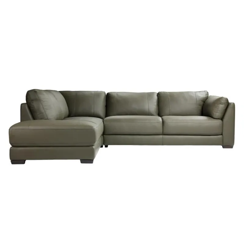 HTL Genuine Leather Sectional with Left-Side Extra Seat