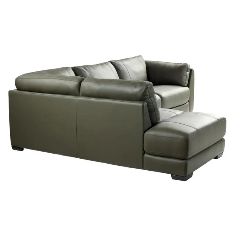 HTL Genuine Leather Sectional with Left-Side Extra Seat
