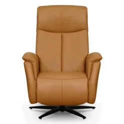 Genuine Leather Swivel Power Recliner -