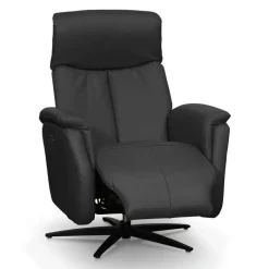 Genuine Leather Swivel Power Recliner -