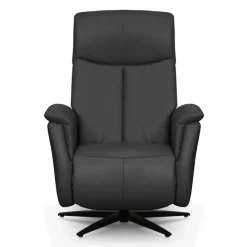 Genuine Leather Swivel Power Recliner -