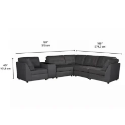 Modular Sectional with Console - 6 pcs