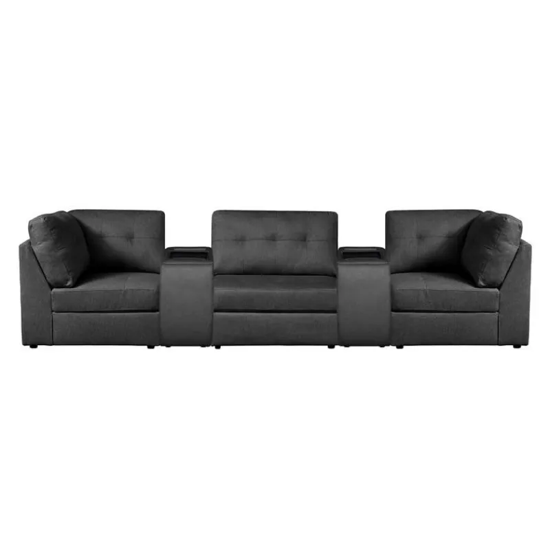 Modular Sofa with 2 Consoles - 5 pcs