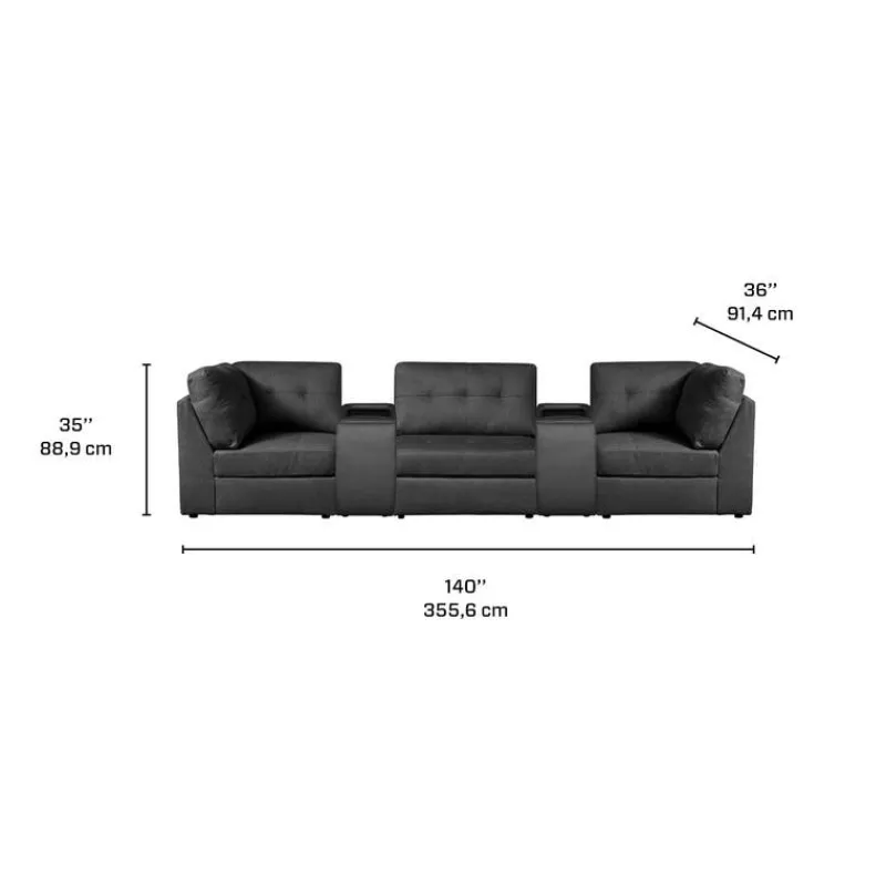 Modular Sofa with 2 Consoles - 5 pcs