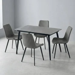 Sintered Stone Dining Set with 4 Chairs - 48"