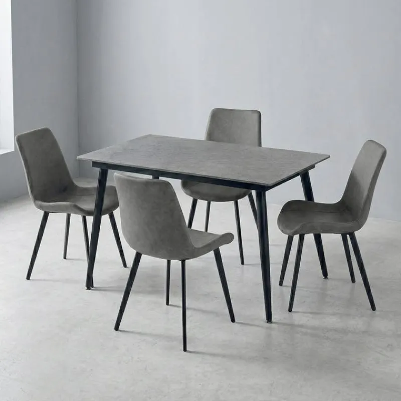 Sintered Stone Dining Set with 4 Chairs - 48"
