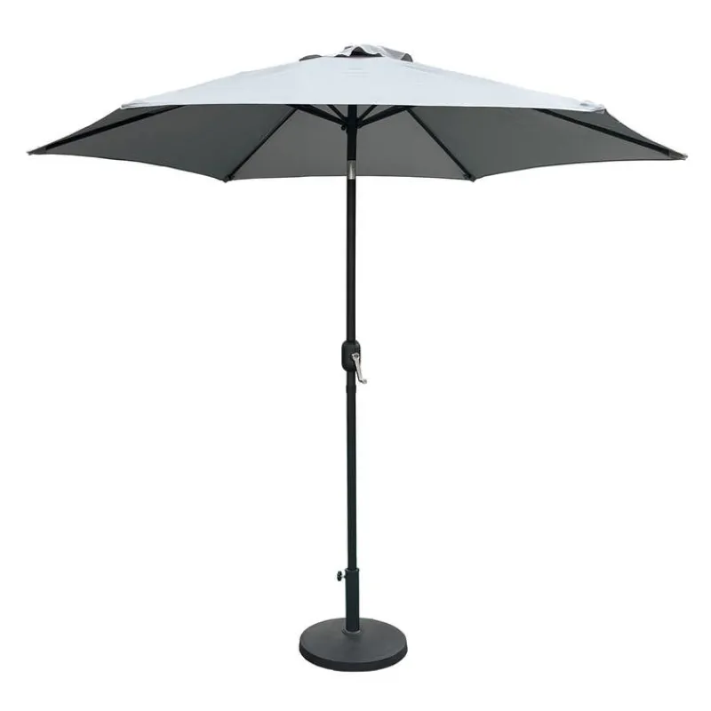 Grey Tilting Patio Umbrella with Base - 9 ft