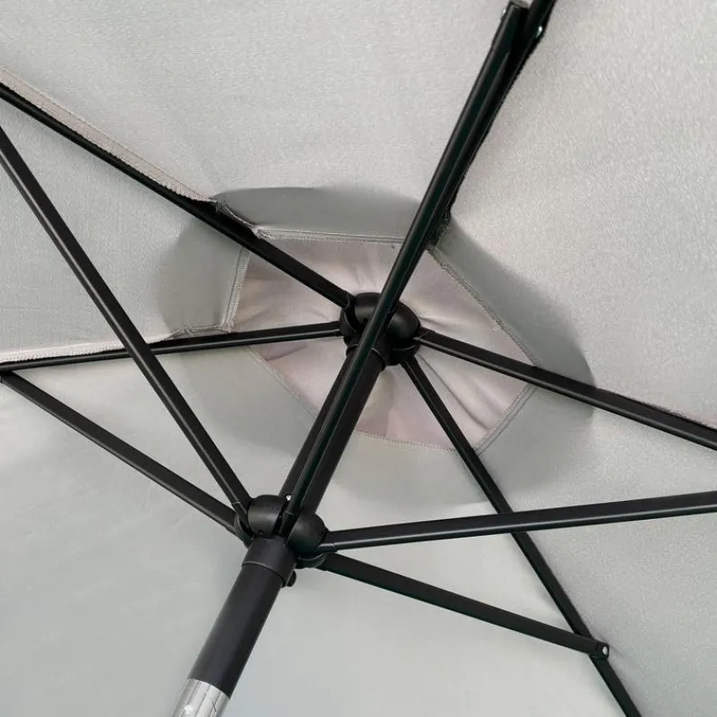 Grey Tilting Patio Umbrella with Base - 9 ft