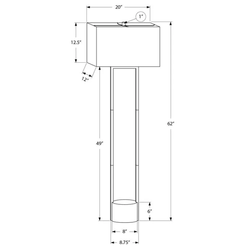 Monarch 62"H Metal Floor Lamp