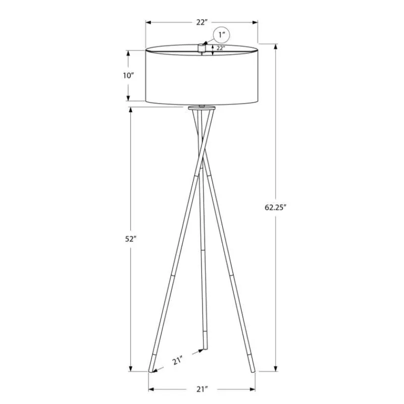 Monarch 62"H Metal Floor Lamp