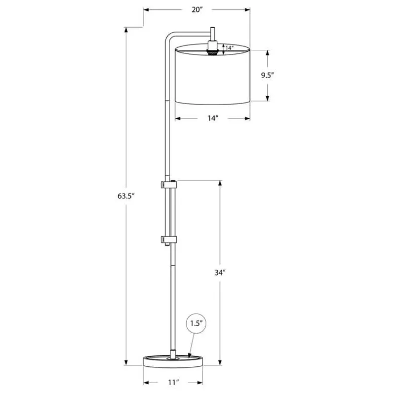 Monarch 63"H Metal Floor Lamp